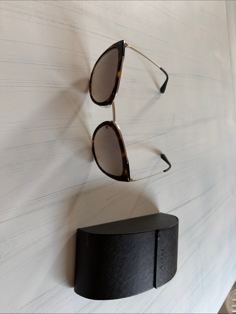 Prada Tortoiseshell and Gold Sunglasses